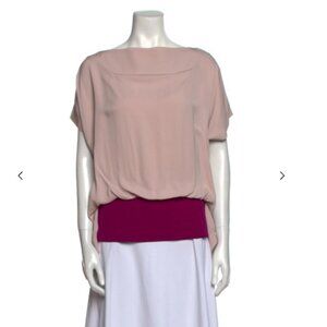 Diane von Furstenberg Silk Bateau Neckline Blouse